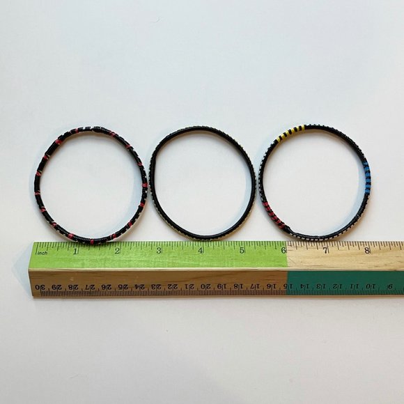 Set of 3 Handmade Recycled Telephone Wire Bracelet - Picture 2 of 6